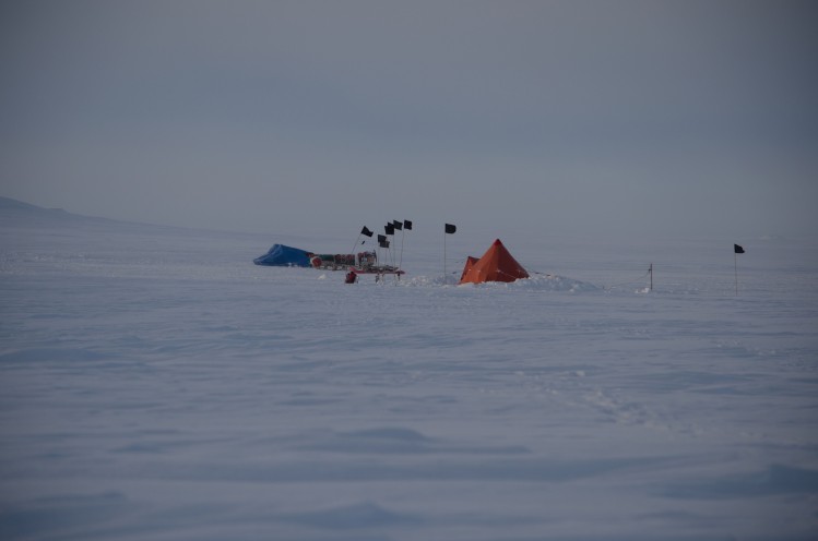 Antarctic base camp, pyramid tent