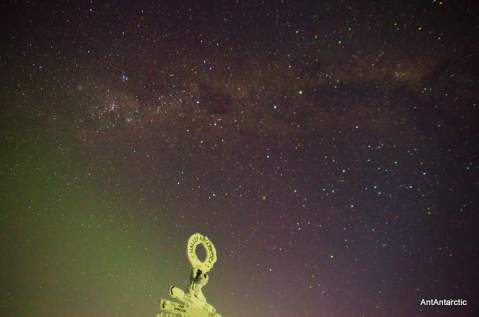 aurora over halley antarctica